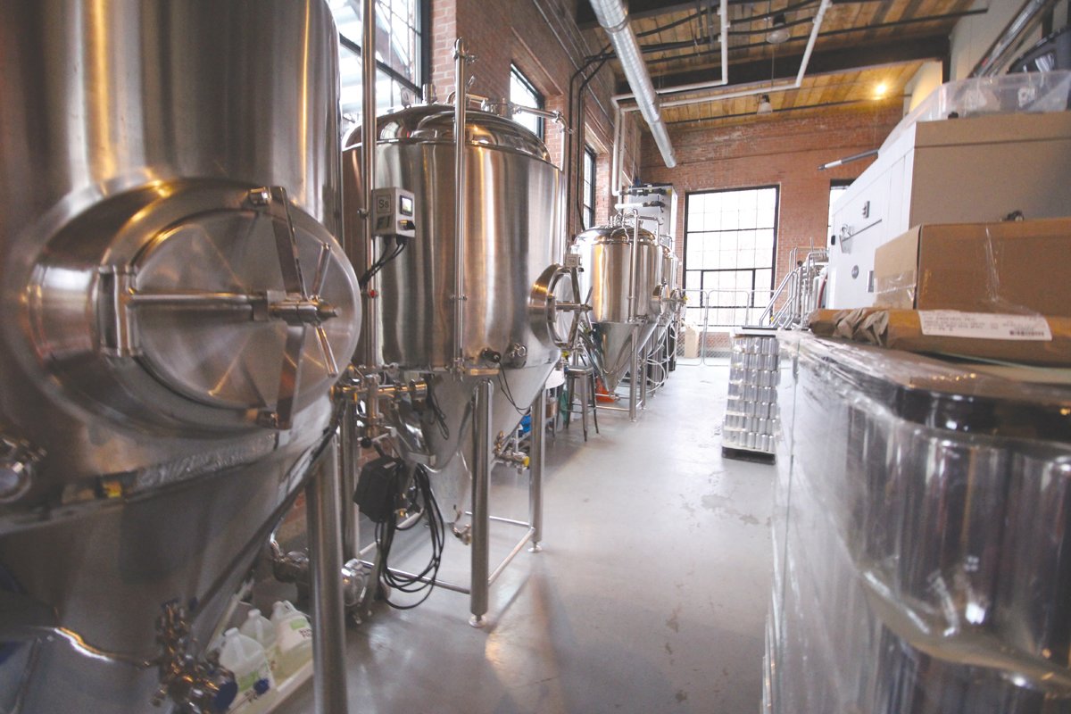 SOMETHING’S BREWING:  The beer is served directly from the tanks at Apponaug Brewing’s 310-gallon Brewhouse.