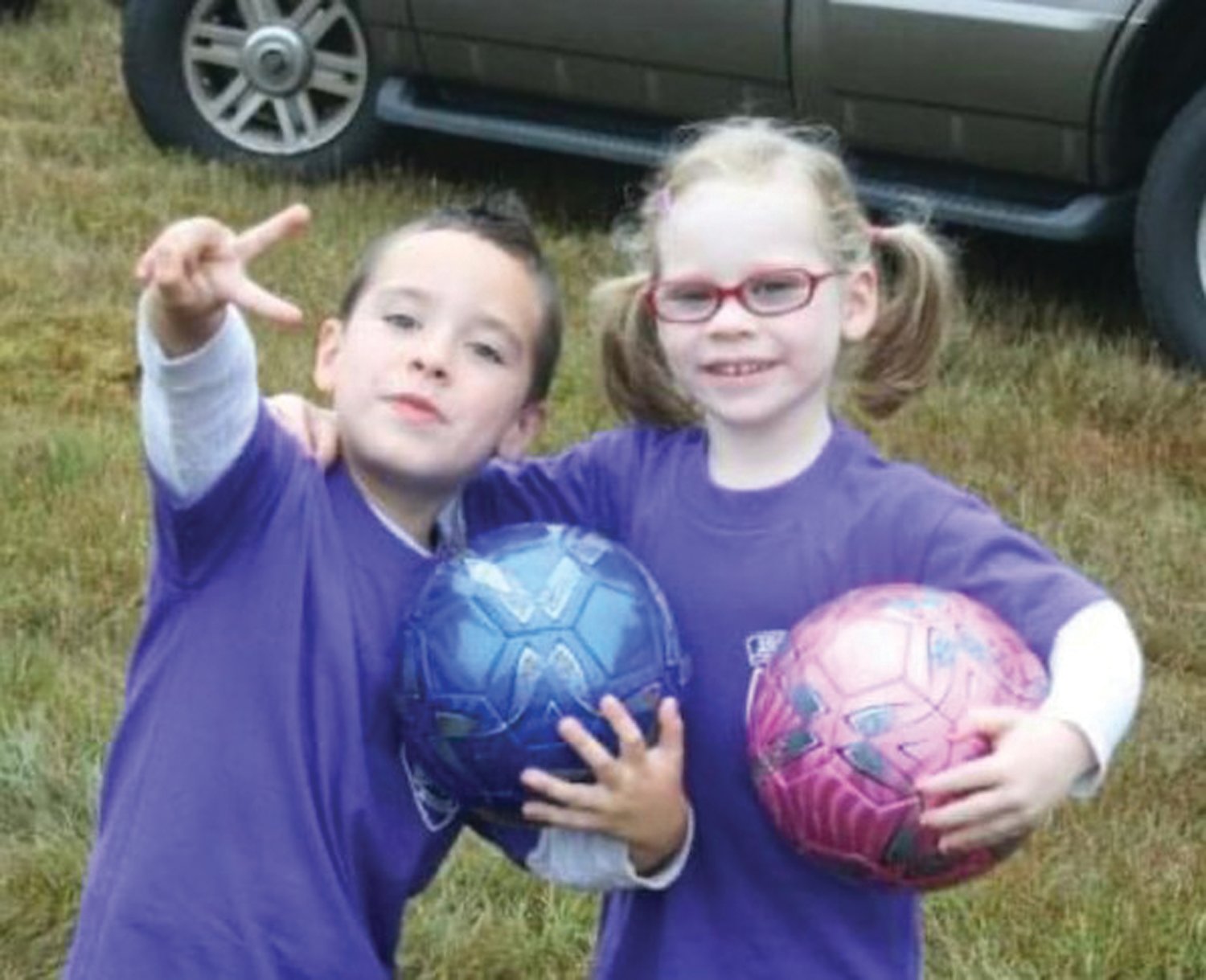GOOD OLD DAYS: Brodie and Brooklyn Marinelli during their youth soccer days.